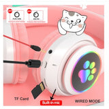 Fone Orelha De Gato Gatinho Cat Bluetooth 5.0 Ear Com Led Rgb Headphone Original