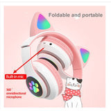 Fone Orelha De Gato Gatinho Cat Bluetooth 5.0 Ear Com Led Rgb Headphone Original