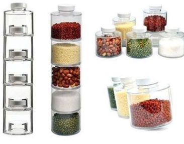 Porta Temperos Torre em Acrílico 6 Potes para Condimentos 45002