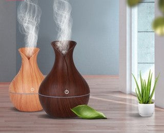 Mini Umidificador Aromatizador Ambientes Usb Tipo Madeira