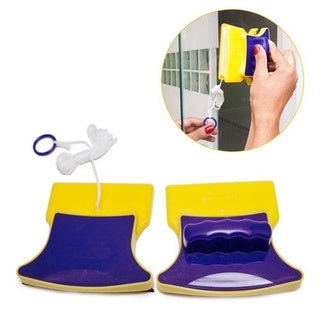 Limpador De Vidros Janelas Basculante Rodo Mágico Dupla Face Com Super Ímã Magnético Original